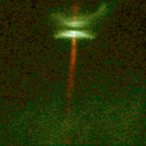 HH 30 with WFPC2, released 6 June 1995: the edge-on disk lit from above and below, with the jet. Credit: C. Burrows (STScI & ESA), the WFPC2 Investigation Definition Team and NASA (opo9524e).